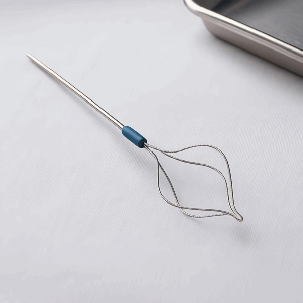 Close-up view of nitinol basket with flexible design