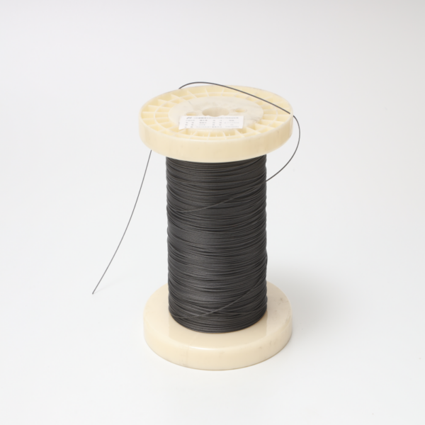 Superelastic Nitinol rope 0.15mm showing micro-scale flexibility and shape memory properties